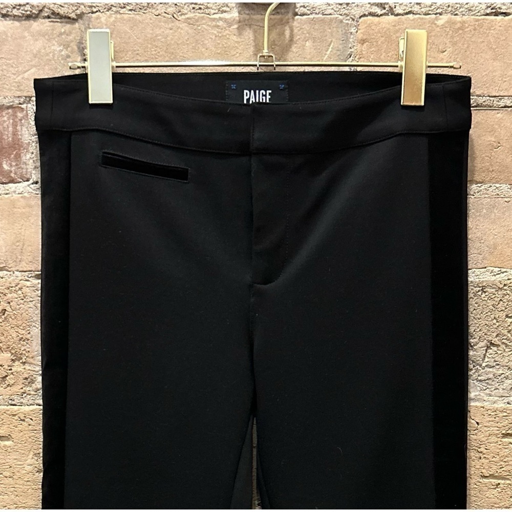 PAIGE Tereza Skinny Tuxedo Trousers Velvet Side Stripes - Sz 27 - Picture 9 of 9